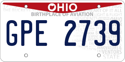 OH license plate GPE2739