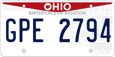 OH license plate GPE2794