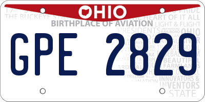 OH license plate GPE2829