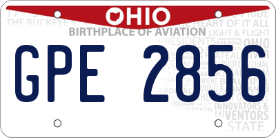 OH license plate GPE2856