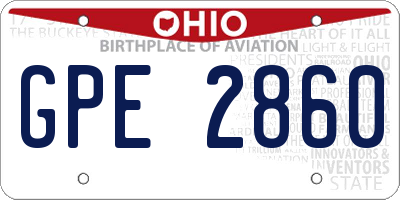 OH license plate GPE2860