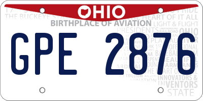 OH license plate GPE2876