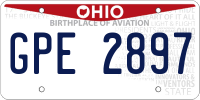 OH license plate GPE2897