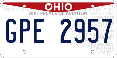 OH license plate GPE2957