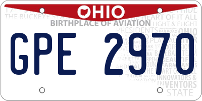 OH license plate GPE2970