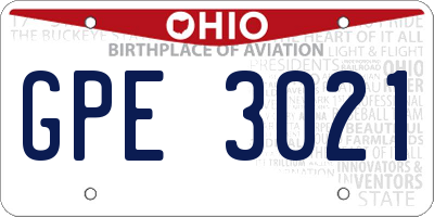 OH license plate GPE3021