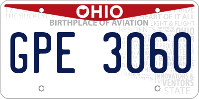 OH license plate GPE3060