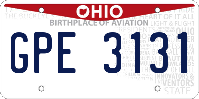 OH license plate GPE3131