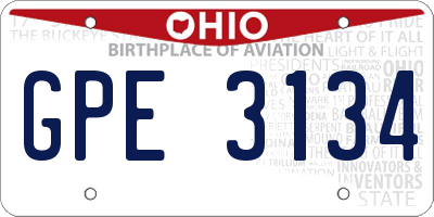 OH license plate GPE3134
