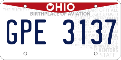 OH license plate GPE3137