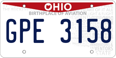 OH license plate GPE3158