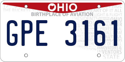 OH license plate GPE3161