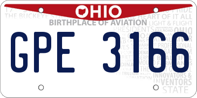 OH license plate GPE3166
