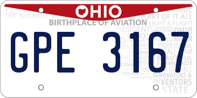 OH license plate GPE3167