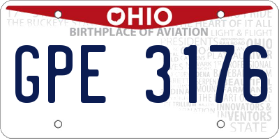 OH license plate GPE3176