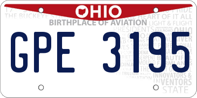 OH license plate GPE3195