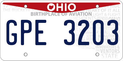 OH license plate GPE3203