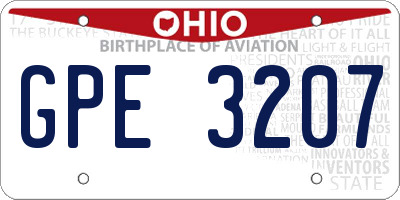 OH license plate GPE3207