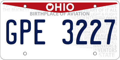 OH license plate GPE3227
