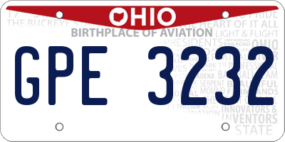 OH license plate GPE3232