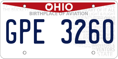 OH license plate GPE3260