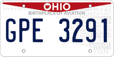 OH license plate GPE3291