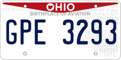 OH license plate GPE3293