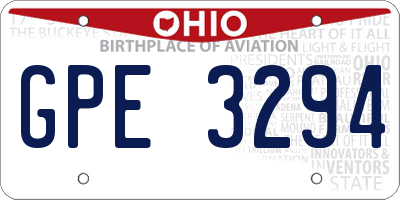 OH license plate GPE3294