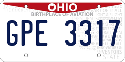 OH license plate GPE3317