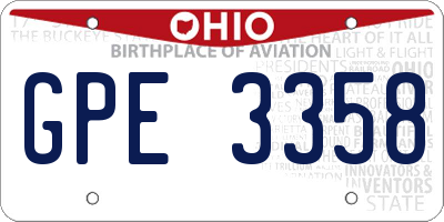 OH license plate GPE3358