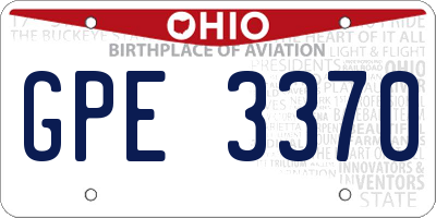 OH license plate GPE3370