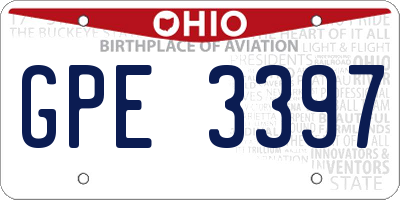 OH license plate GPE3397