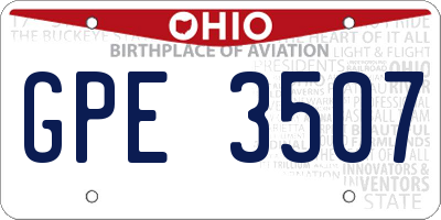 OH license plate GPE3507