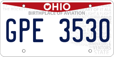 OH license plate GPE3530