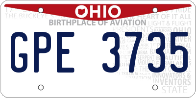 OH license plate GPE3735