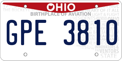 OH license plate GPE3810