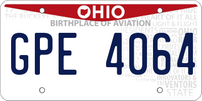 OH license plate GPE4064