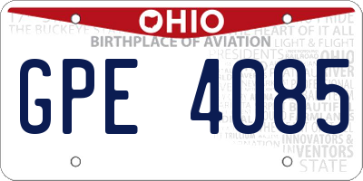 OH license plate GPE4085