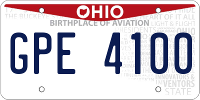 OH license plate GPE4100