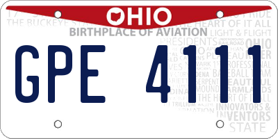 OH license plate GPE4111