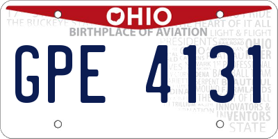 OH license plate GPE4131