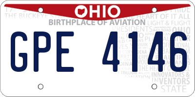 OH license plate GPE4146