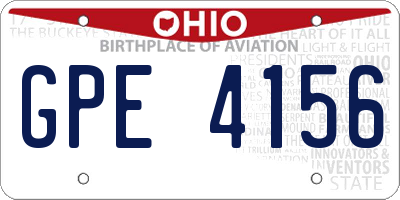 OH license plate GPE4156
