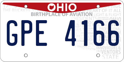 OH license plate GPE4166