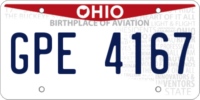 OH license plate GPE4167