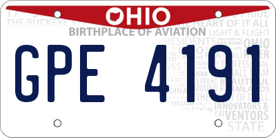 OH license plate GPE4191