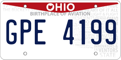 OH license plate GPE4199