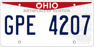 OH license plate GPE4207