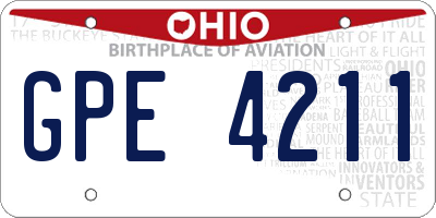 OH license plate GPE4211