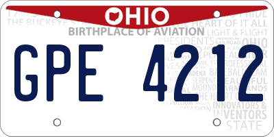 OH license plate GPE4212